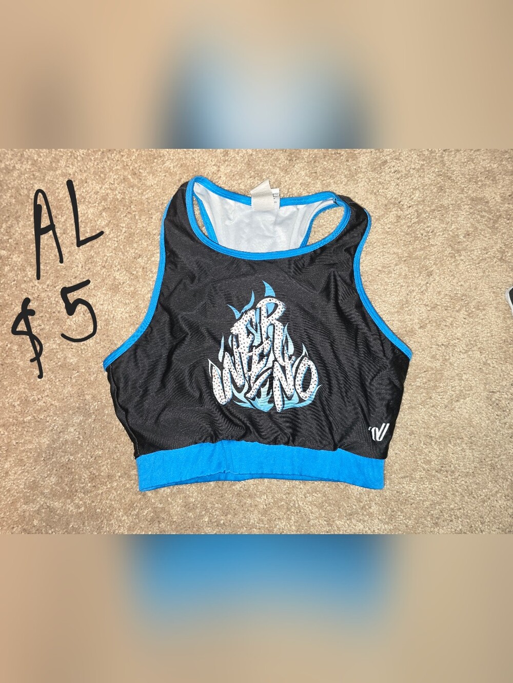 Black & Blue Graphic Sports Bra